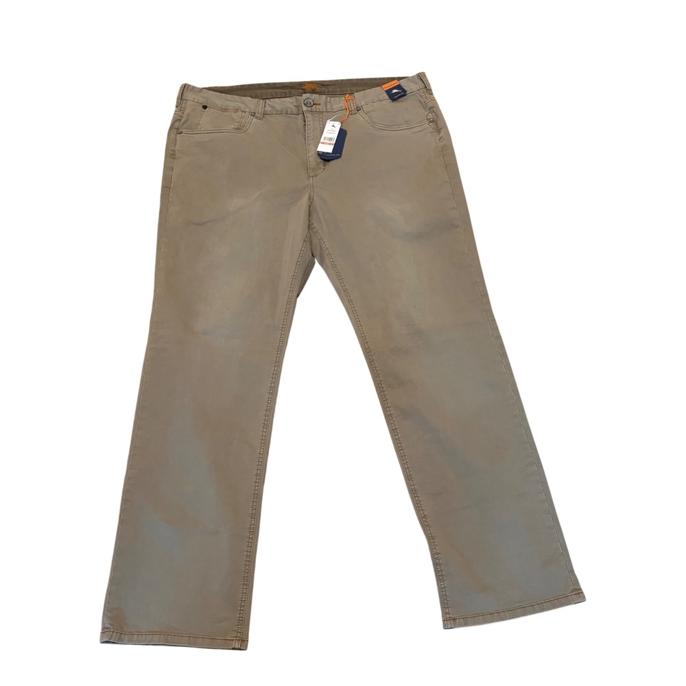 Tommy Bahama Montana Authentic Pants 42x32 Brindle Taupe Stretch Cotton TD19175